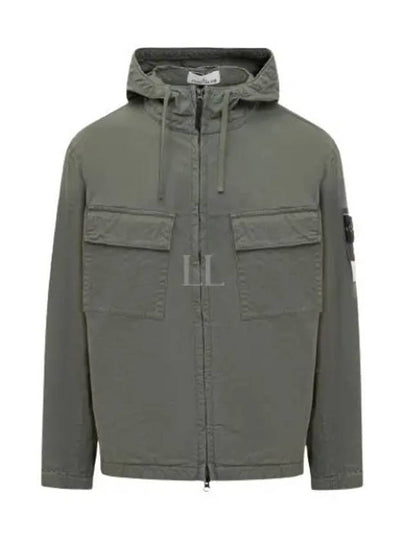 Cotton Twill Stretch Hooded Jacket Dark Green - STONE ISLAND - BALAAN 2