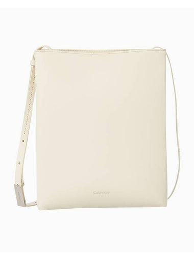 Jeans Leather Leather Cross Bag Ivory - CALVIN KLEIN - BALAAN 1