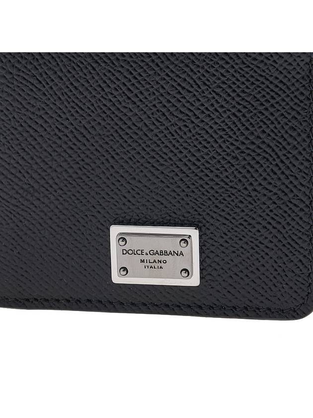 Logo Tag Calfskin Card Wallet Black - DOLCE&GABBANA - BALAAN 7