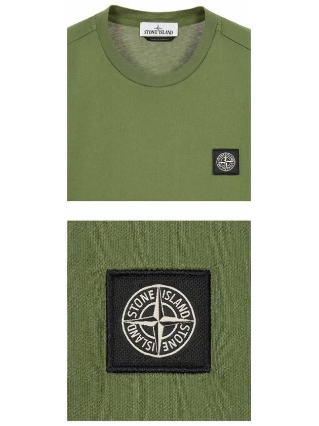 Logo Patch Short Sleeve T-Shirt Olive - STONE ISLAND - BALAAN 6