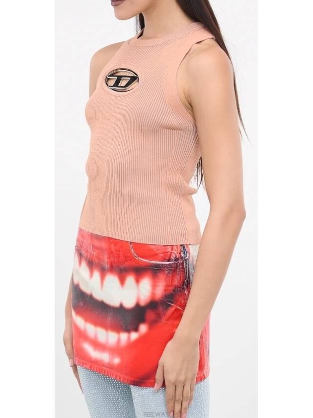 M Onerva Logo Plaque Cut Out Sleeveless Pink - DIESEL - BALAAN 3