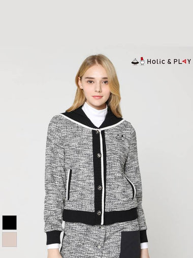 Women s Tweed Cerakara Full Open Sweater HD3WCD004 - HOLIC&PLAY - BALAAN 1