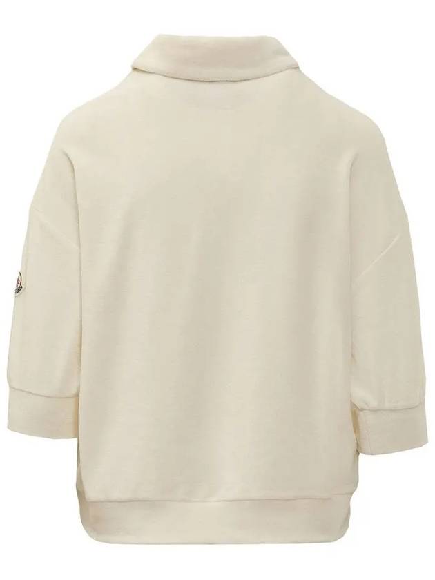 Logo Terry Polo TShirt Ivory 8A000 06 596LS 034 - MONCLER - BALAAN 3