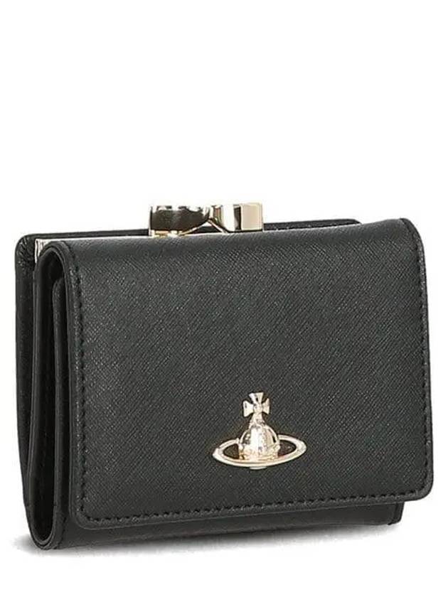 ORB Plaque Small Frame Half Wallet Black - VIVIENNE WESTWOOD - BALAAN 2