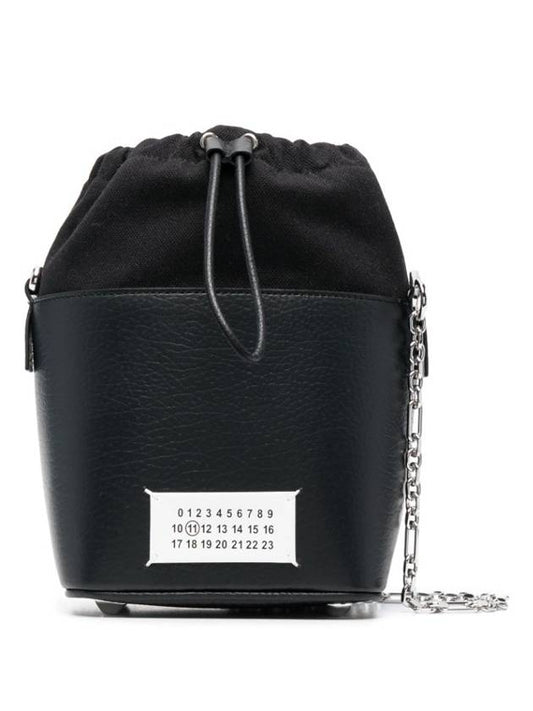 5AC Number Logo Texture Leather Bucket Bag Black - MAISON MARGIELA - BALAAN 2