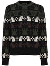 Chess Intarsia Wool Blend Knit Top Black - BURBERRY - BALAAN 1