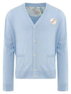 Oly Flower Fox Patch Classic Cardigan Light Blue - MAISON KITSUNE - BALAAN 2