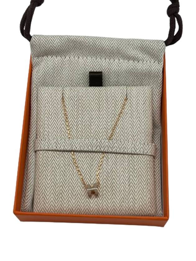 Mini Pop H Pendant Rose Gold & Marron Glace - HERMES - BALAAN 4