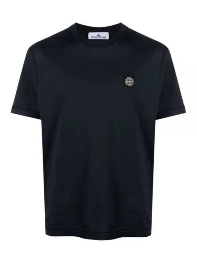 Logo Patch Short Sleeves T-Shirt Navy - STONE ISLAND - BALAAN 2