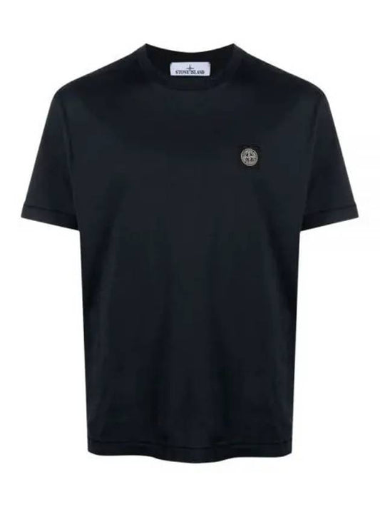 Logo Patch Short Sleeves T-Shirt Navy - STONE ISLAND - BALAAN 2