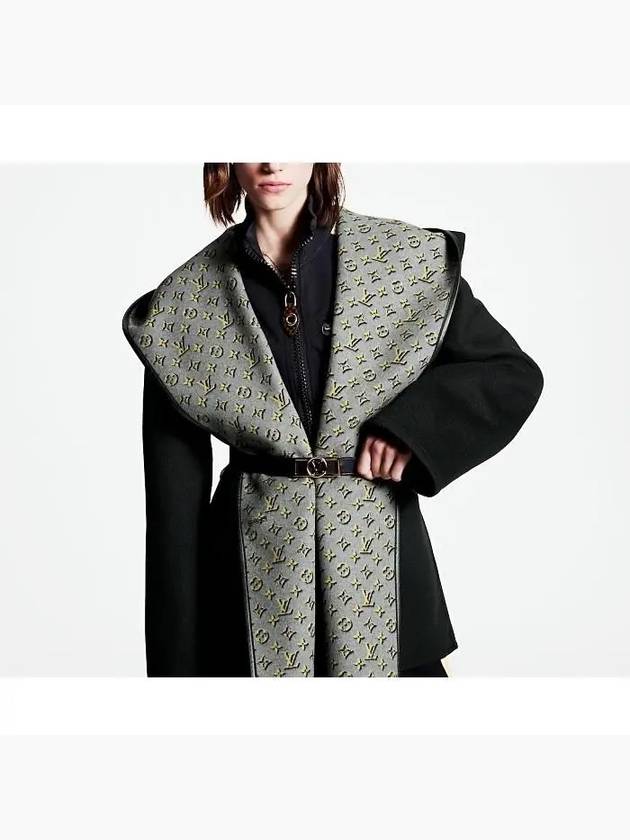 3D Monogram Double Breasted Wrap Coat Black - LOUIS VUITTON - BALAAN 3