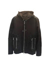 Biker Zip-up Hooded Jacket Black - BALMAIN - BALAAN 1