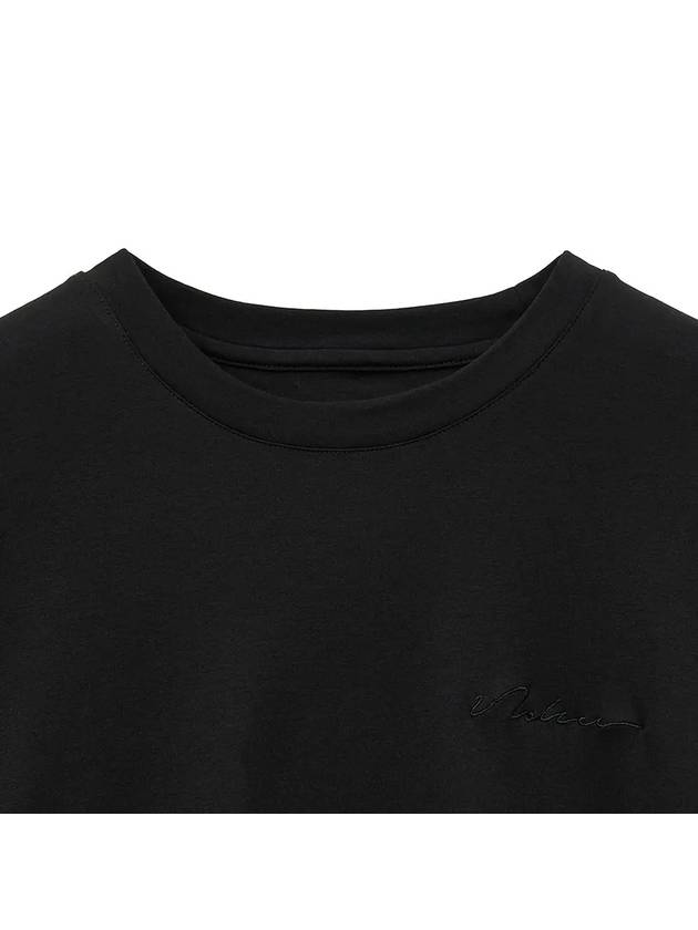 Silk Blended Luxe Short Sleeve T-Shirt Black - NOIRER - BALAAN 5