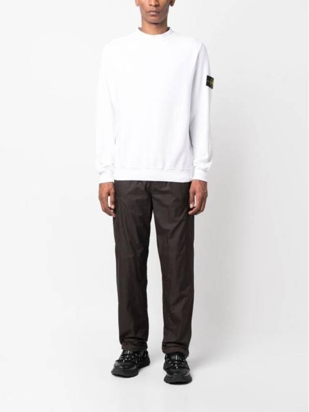 Stretch Cotton Fleece Mock Turtleneck Sweatshirt White - STONE ISLAND - BALAAN 5