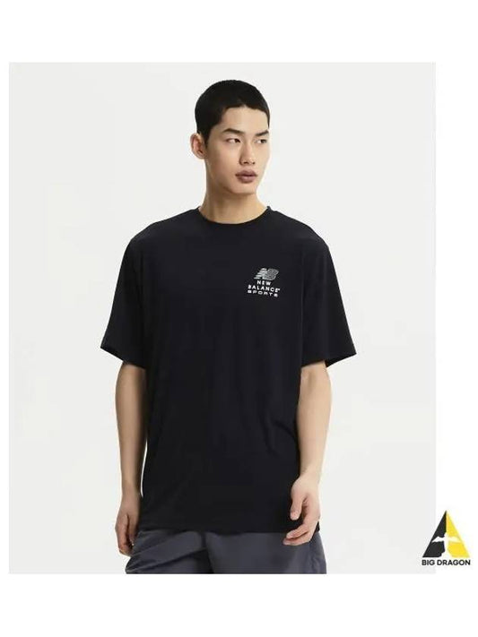 NBNEE22613 UNI Basic Water Short Sleeve T Shirt BLACK - NEW BALANCE - BALAAN 1