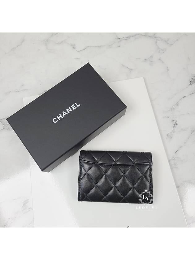 Classic Card Holder Lambskin Gold Black - CHANEL - BALAAN 4