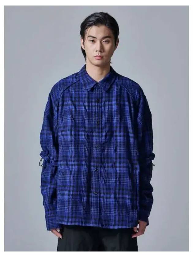 Wool Cotton Washed Check Dual Sleeve Shirt Blue Domestic Product GM0024090245866 - JUUN.J - BALAAN 1