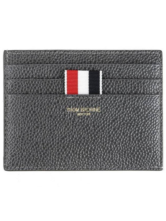 Leather Card Wallet Dark Grey - THOM BROWNE - BALAAN 1