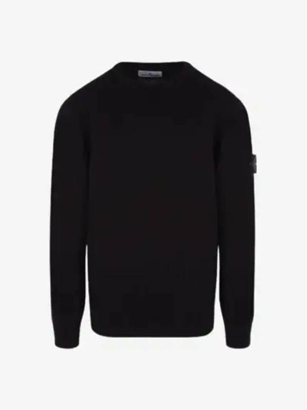 Logo Patch Knit Top Black - STONE ISLAND - BALAAN 2