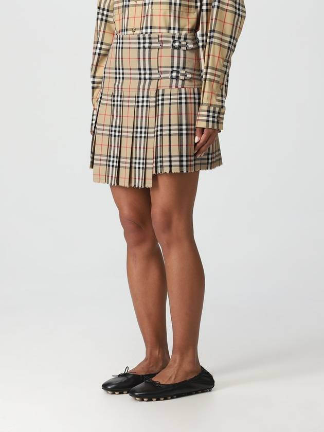 Vintage Check Wool Kilt pleated skirt Archive Beige - BURBERRY - BALAAN 5