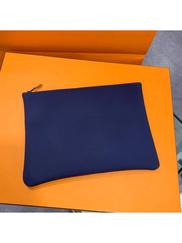 Neovein Flat Case Water Repellent Material Blue Medium - HERMES - BALAAN 3