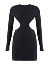 Cut Out Long Sleeved Midi Dress Black - BALENCIAGA - BALAAN 1