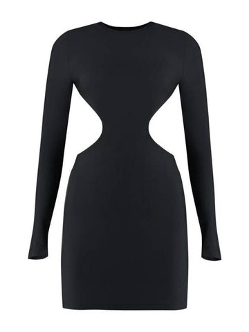 Cut Out Long Sleeved Midi Dress Black - BALENCIAGA - BALAAN 1