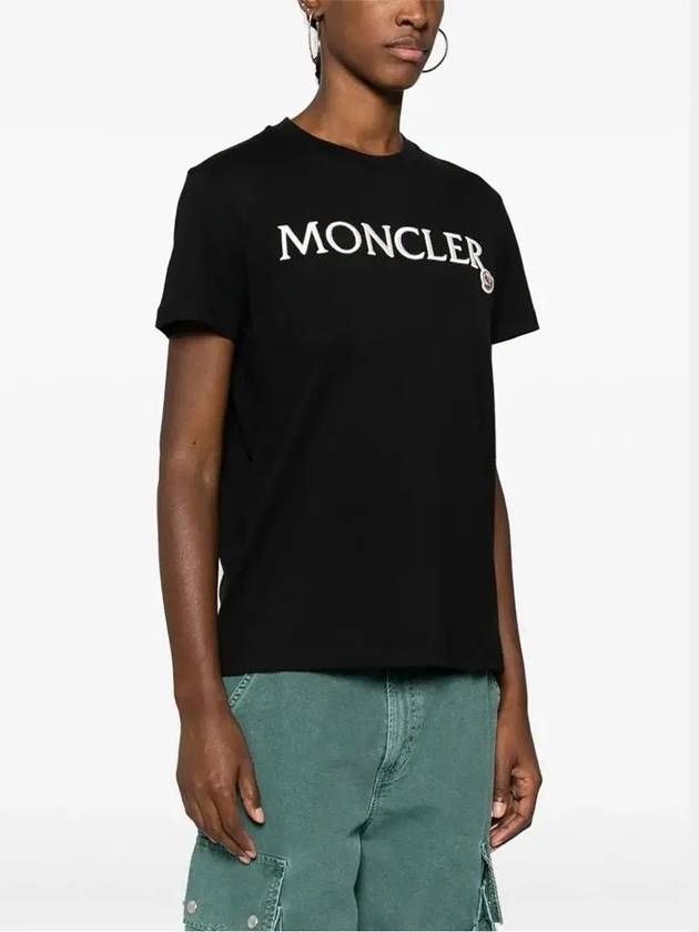 Women s Logo Patch Short Sleeve T Shirt Black 8C00011 89AIJ 999 - MONCLER - BALAAN 2