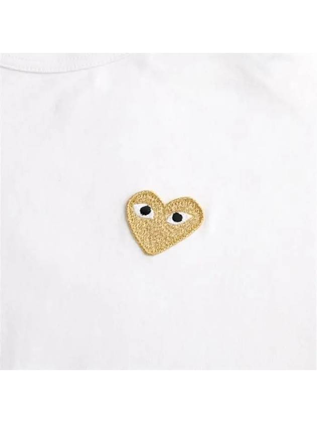 Gold Heart Wappen Short Sleeve T-Shirt Navy - COMME DES GARCONS PLAY - BALAAN 5