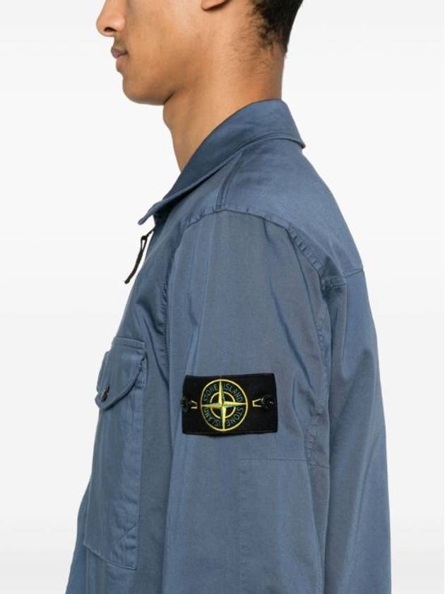 Two-pocket Overshirt Zip-up Jacket Dark Blue - STONE ISLAND - BALAAN 3