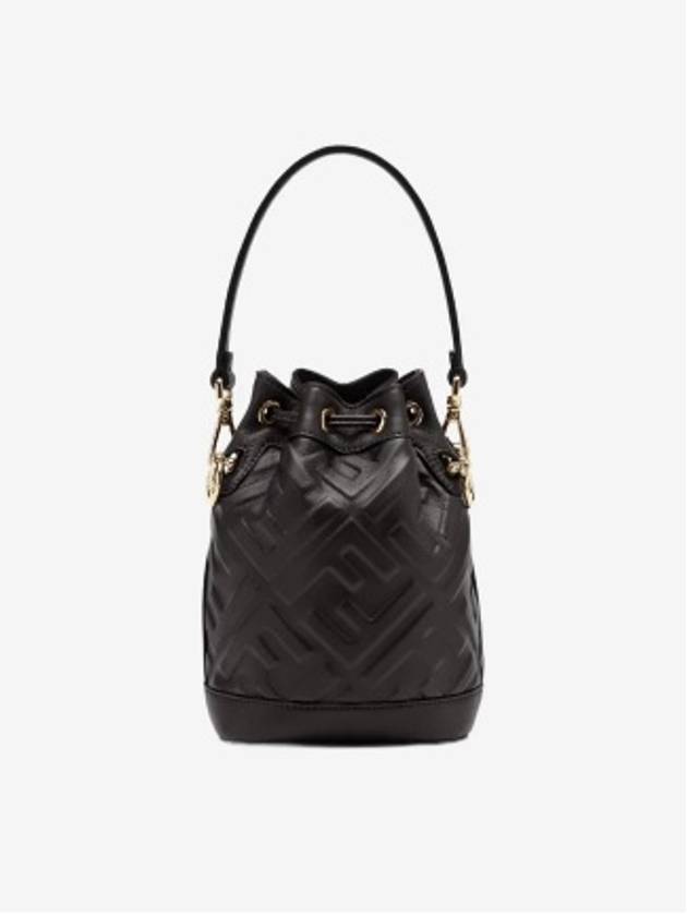 Mon Tresor FF Motif Leather Mini Bag Black - FENDI - BALAAN 4