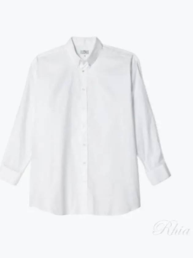 Oversized Fit Oxford Long Sleeve Shirt White - MAISON MARGIELA - BALAAN 2