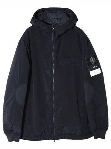 PrimaLoft-TC Nylon Zip Up Hoodie Black - STONE ISLAND - BALAAN 1