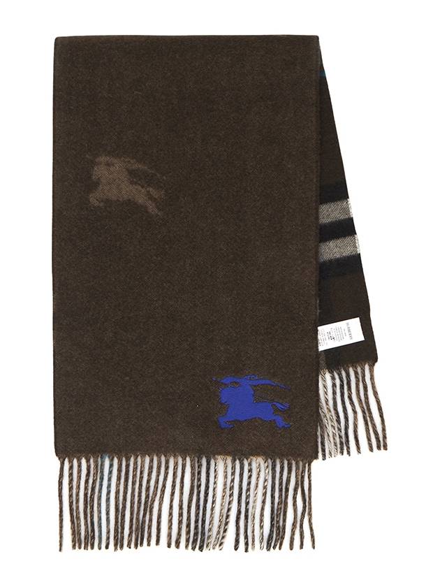 Check EKD Embroidered Reversible Cashmere Scarf Snug - BURBERRY - BALAAN 2