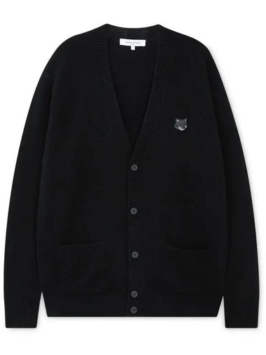 Men s Fox Head Black Cardigan NM00506KT1006 BK - MAISON KITSUNE - BALAAN 1