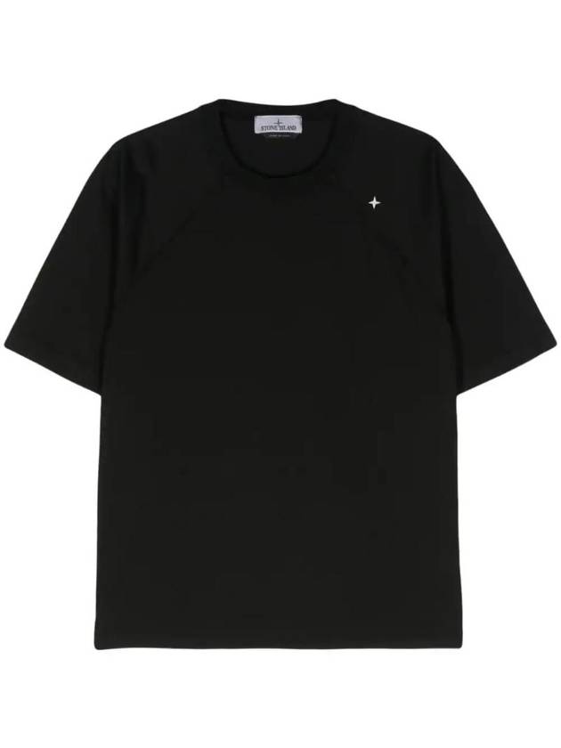 Stellina Cotton Short Sleeve T-Shirt Black - STONE ISLAND - BALAAN 1