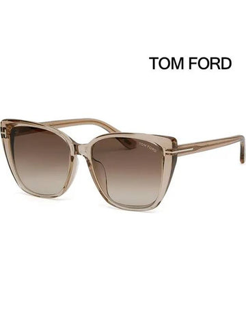 Sunglasses TF973K 45F square horn rim cat eye transparent oversized - TOM FORD - BALAAN 1