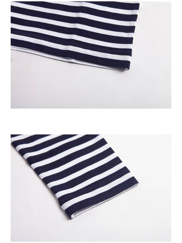 Fox Head Patch Regular Marin Long Sleeve T Shirt Navy Stripes - MAISON KITSUNE - BALAAN 8