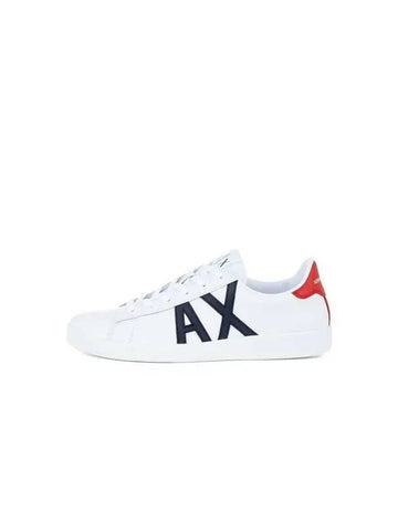 Men's AX Logo Patch Low Top Sneakers White 270204 - ARMANI EXCHANGE - BALAAN 1