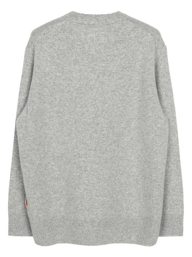 V-neck Wool Cashmere Knit Top Melange Grey - ACNE STUDIOS - BALAAN 3