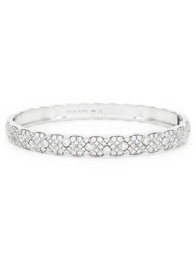 Coco Crush Full Pave Bracelet Medium 18K White Gold Diamond 3ET2588 - CHANEL - BALAAN 1