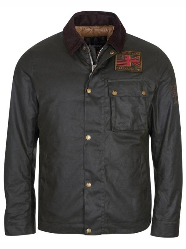 Logo Patch Workers Wax Jacket Sage Green - BARBOUR - BALAAN 3