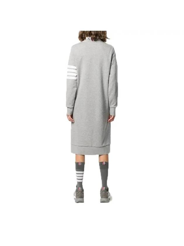 Classic Loopback 4-Bar Sweater Midi Dress Light Grey - THOM BROWNE - BALAAN 7