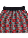 Women's GG Boucl? Pied de Full Wool H-Line Skirt Black Red - GUCCI - BALAAN.