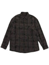 Pigment Coated Check Shirt Charcoal - ARCANE FUNK - BALAAN 1