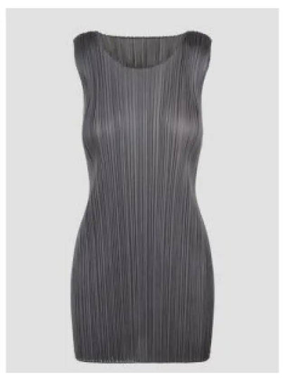 Pleated Sleeveless Short Dress Grey - ISSEY MIYAKE - BALAAN 2