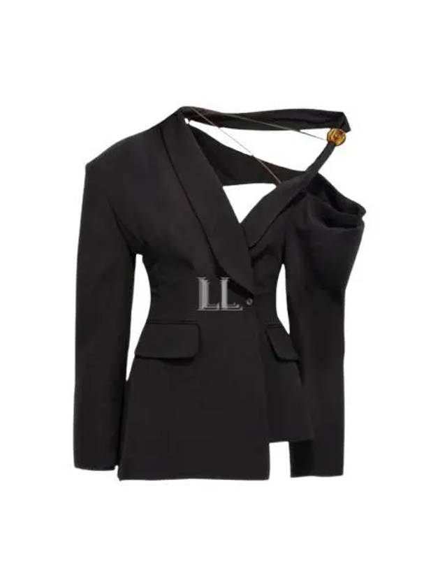 La Veste Asymmetrical Blazer Jacket Black - JACQUEMUS - BALAAN 2