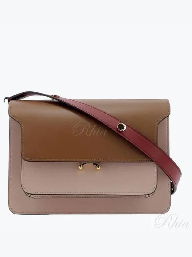 Color Block Medium Trunk Shoulder Bag Brown - MARNI - BALAAN 2