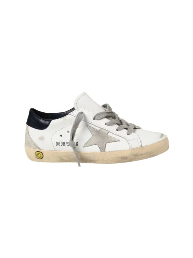 Kid's Dark Blue Tab Superstar Low Top Sneakers White - GOLDEN GOOSE - BALAAN 1