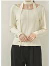 Harmonious Tie Set Slit Knit Top Ivory - MICANE - BALAAN 3